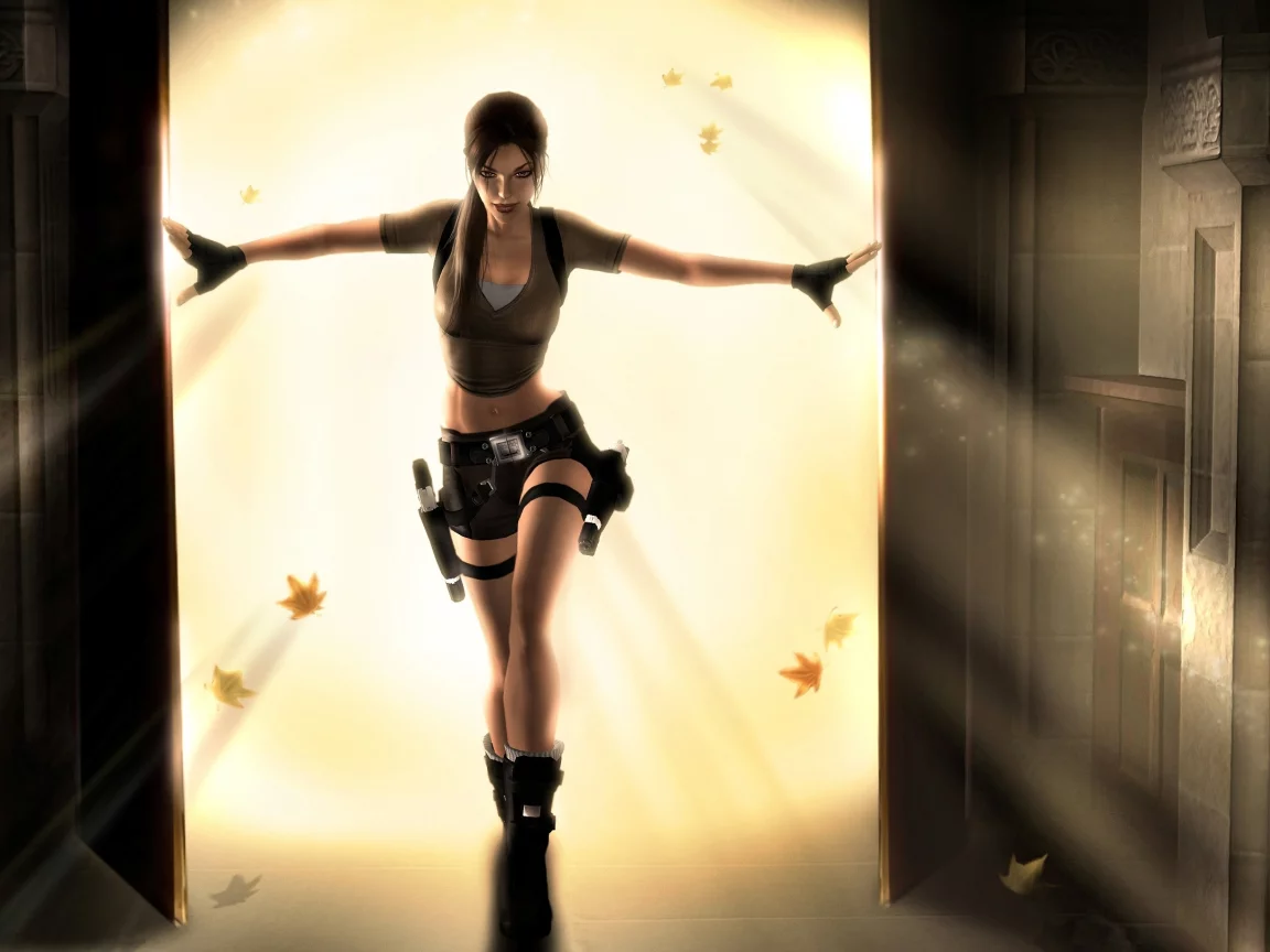 девушка, лара крофт, фантастика, пистолеты, tomb raider