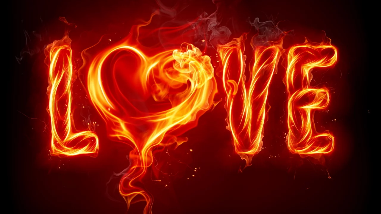 огонь, абстракции, love