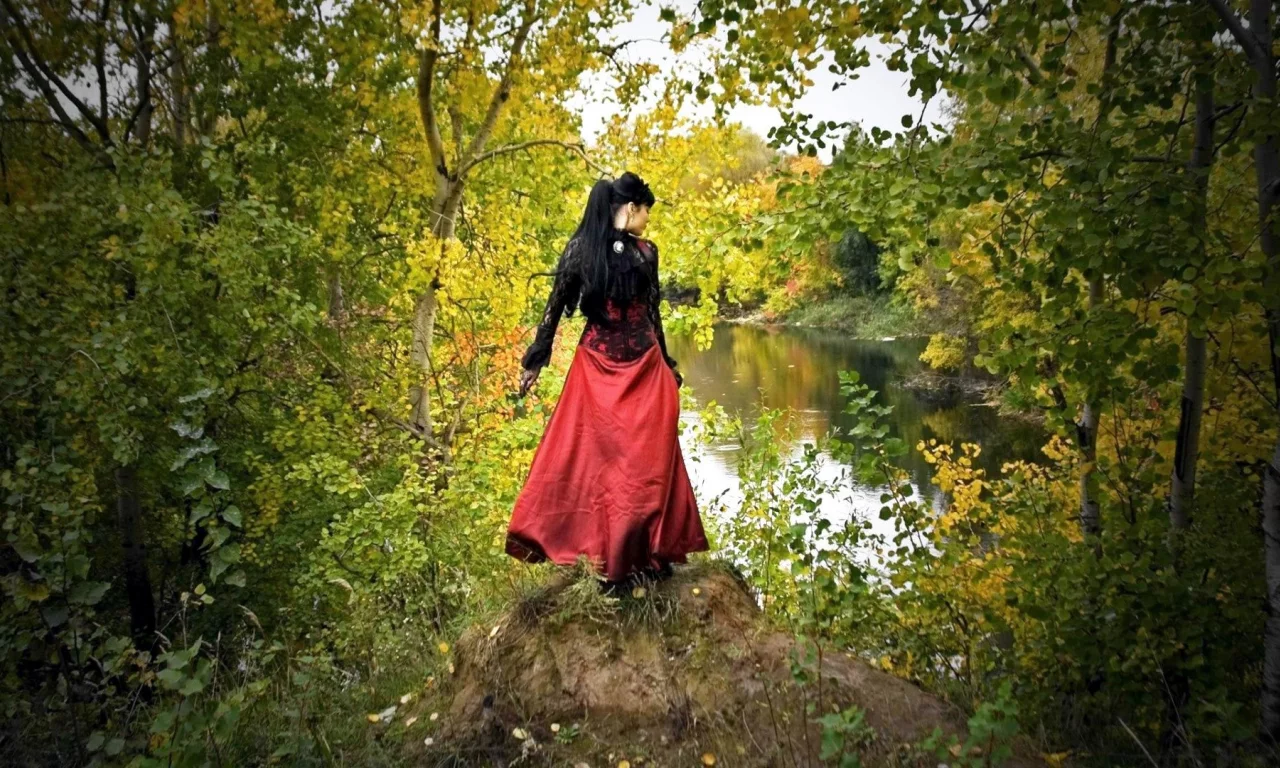 лес, кочка, вода