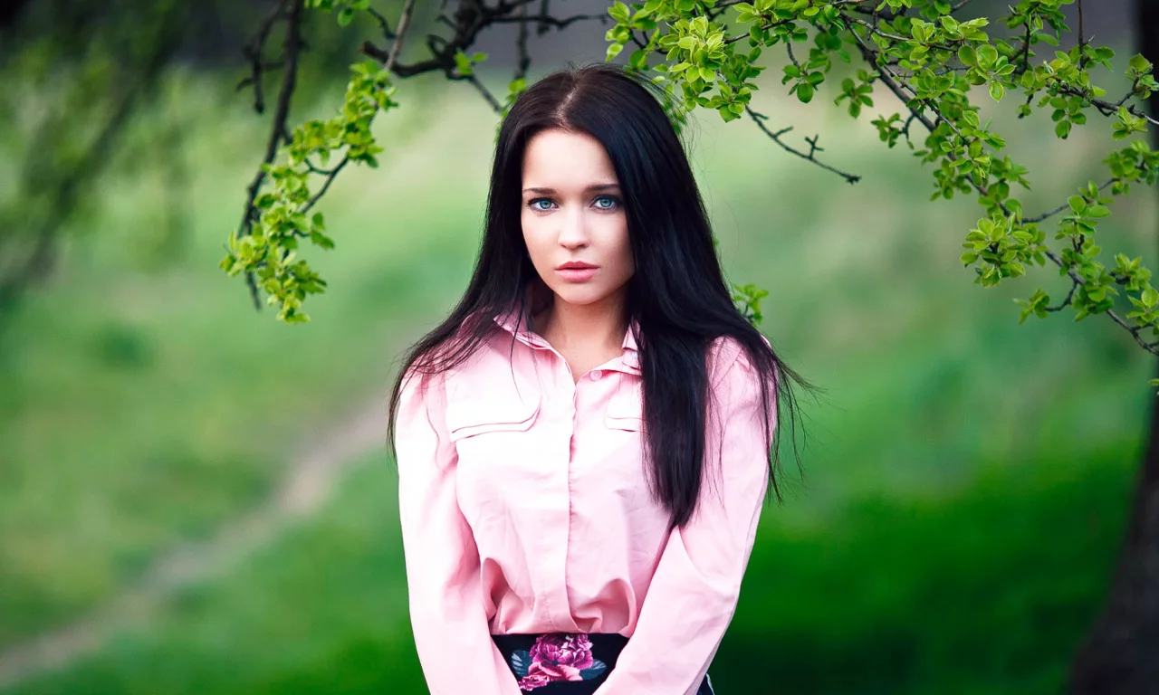 девушка, сорочка, фон