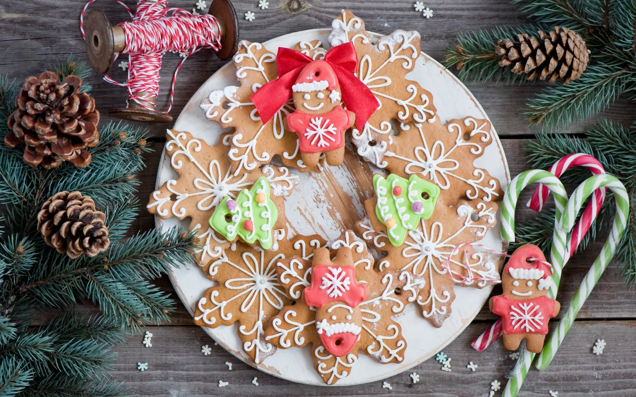печенье, christmas, new year, человечки, еда, фигурки, снежинки