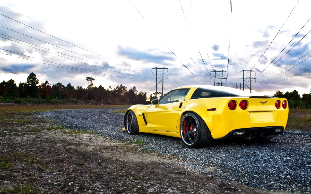 машина, corvette, дорога, road, chevrolet