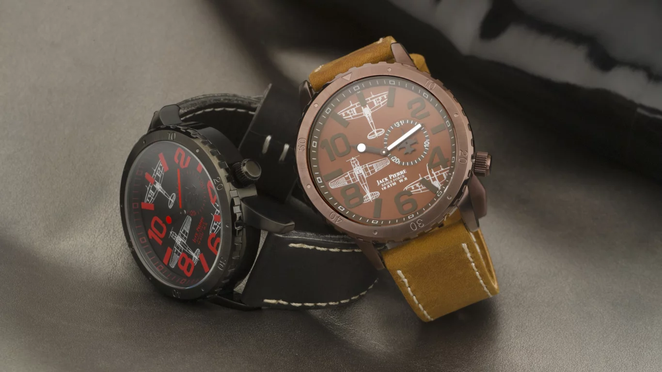 red, jack pierre, black, watch, men, brown