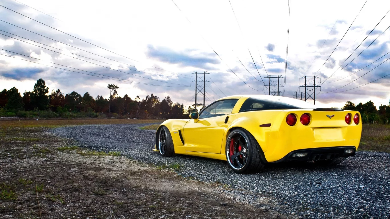 машина, corvette, дорога, road, chevrolet