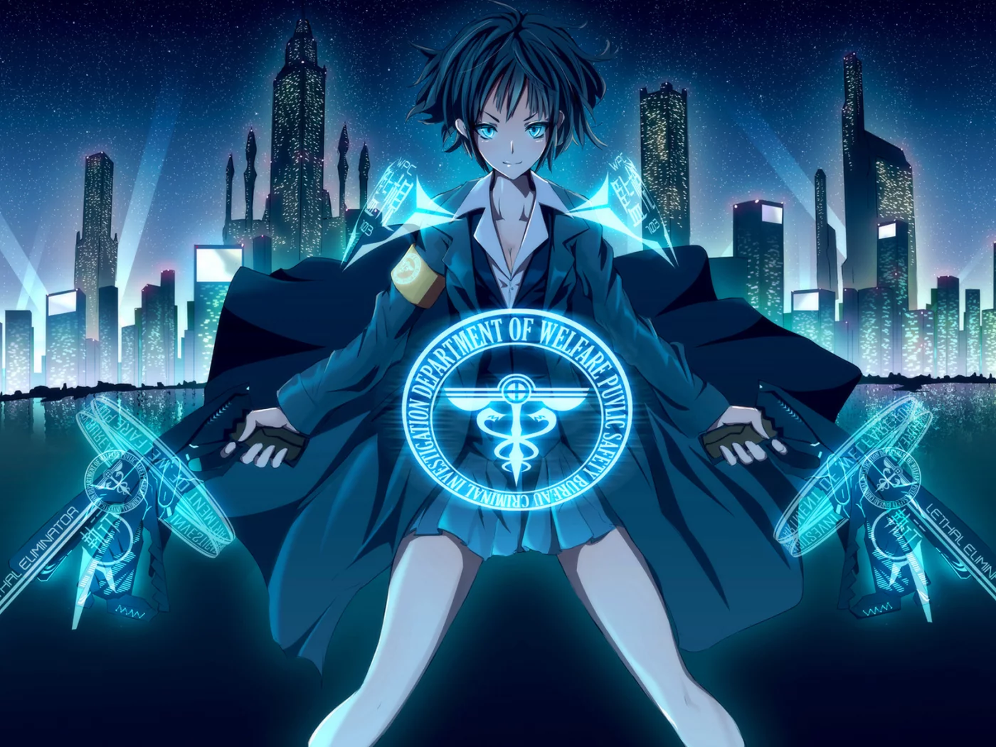 eliminator, психо-паспорт, tsunemori akane, девушка, psycho-pass