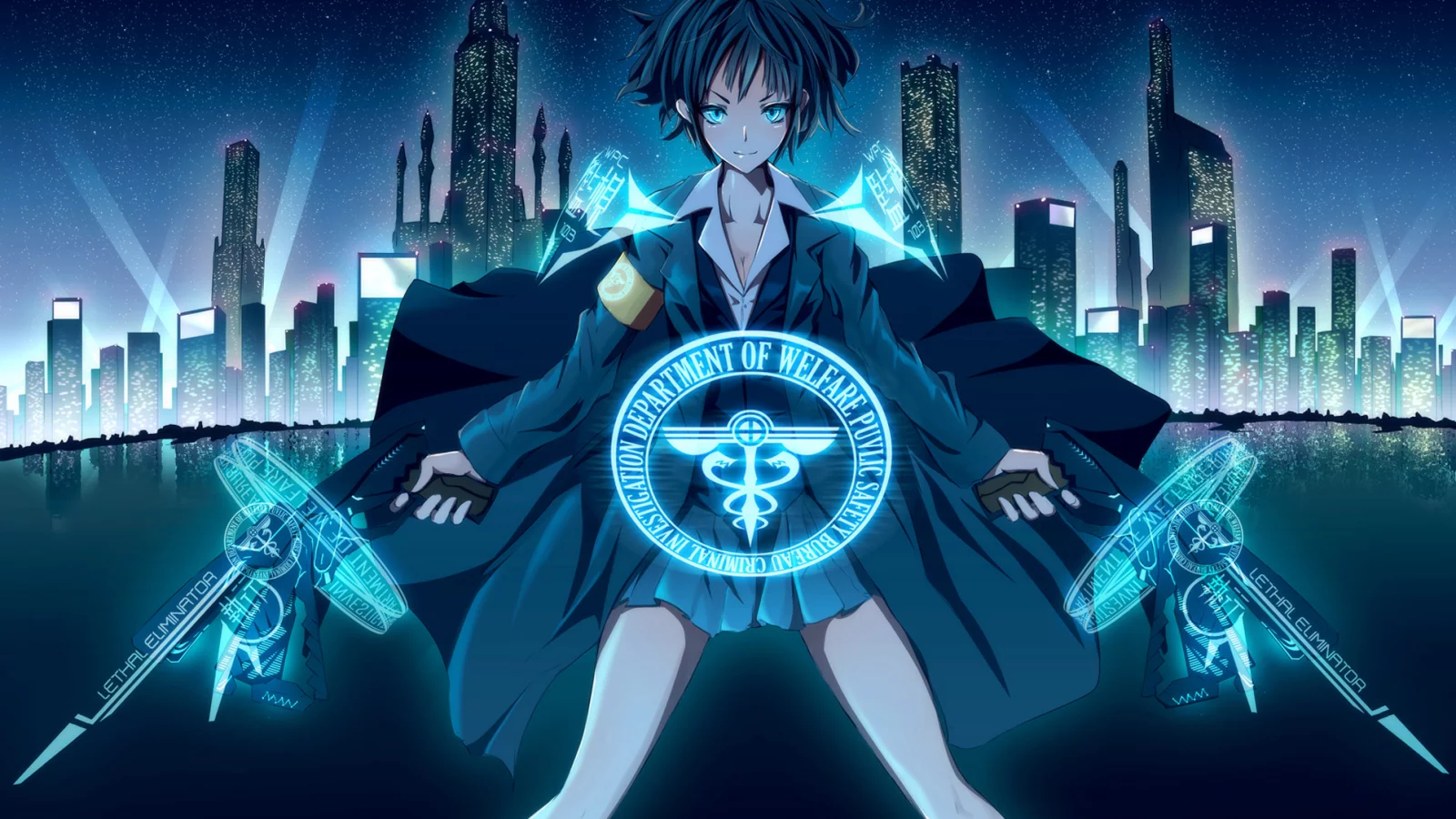 eliminator, психо-паспорт, tsunemori akane, девушка, psycho-pass