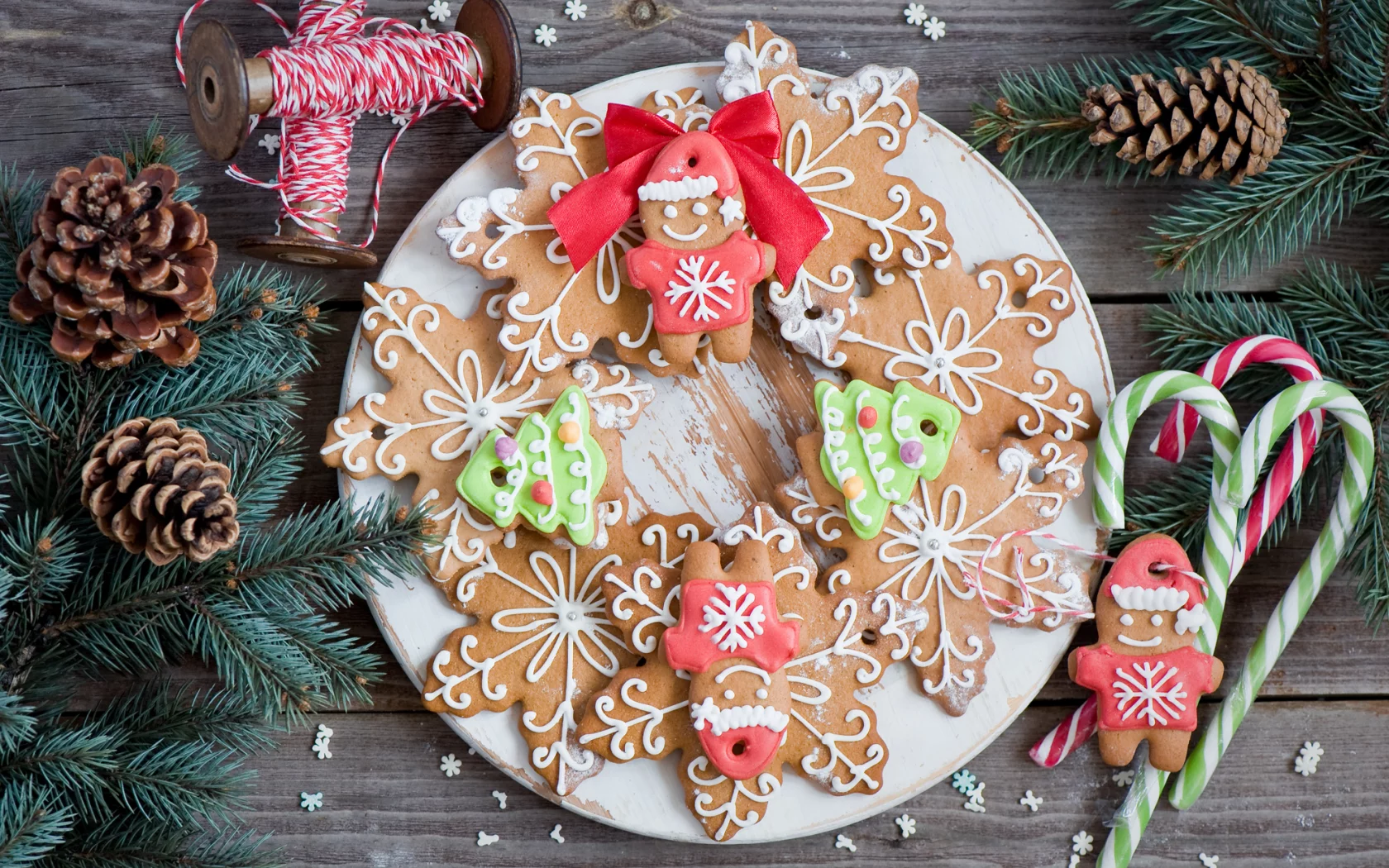 печенье, christmas, new year, человечки, еда, фигурки, снежинки