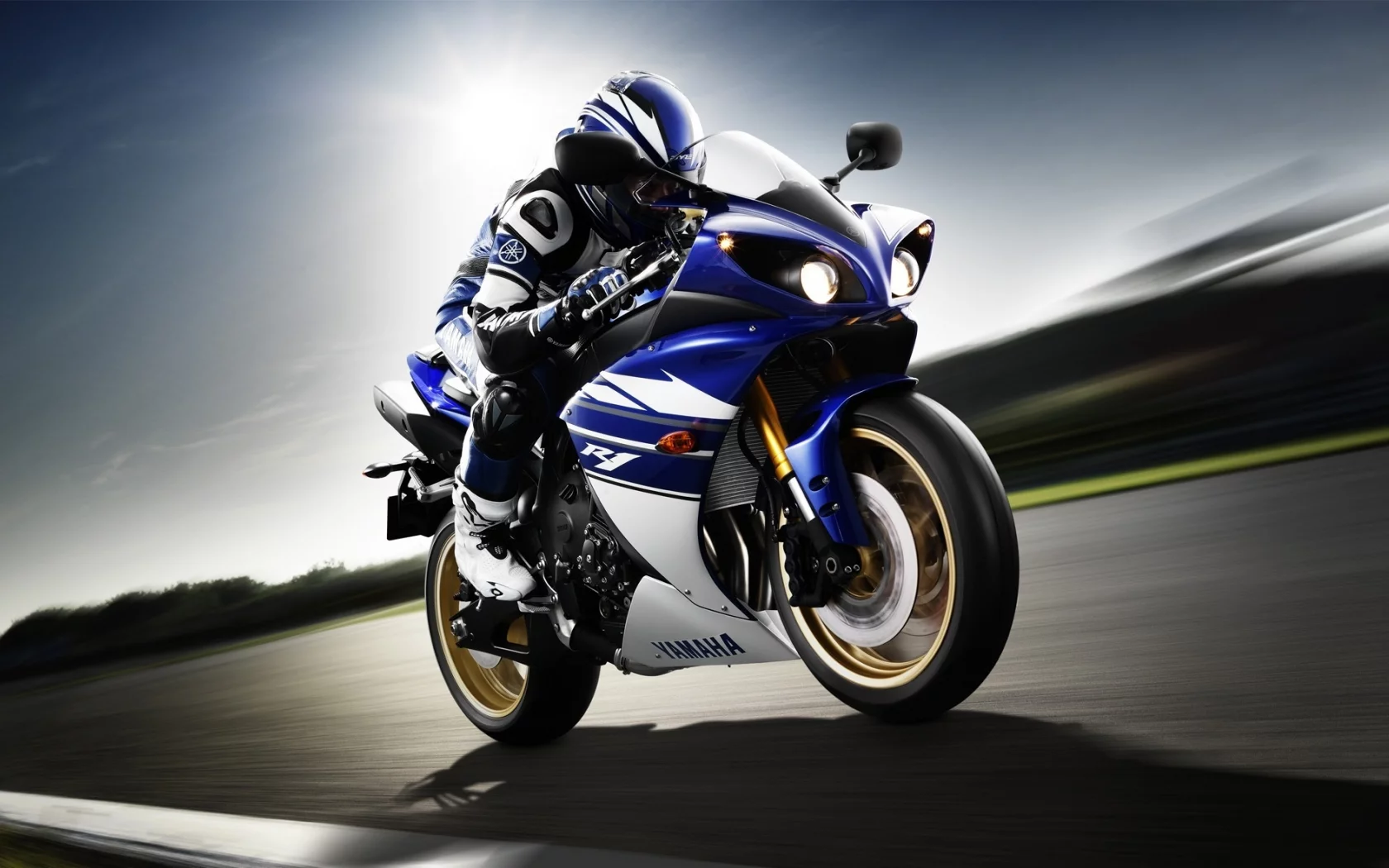 yamaha, мотоциклист, спортивный мотоцикл, ямаха, yzf-r1, front
