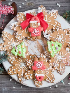 печенье, christmas, new year, человечки, еда, фигурки, снежинки