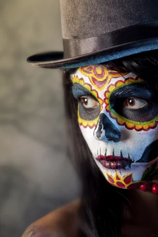 dia de los muertos, раскрас, день мёртвых, девушка, лицо