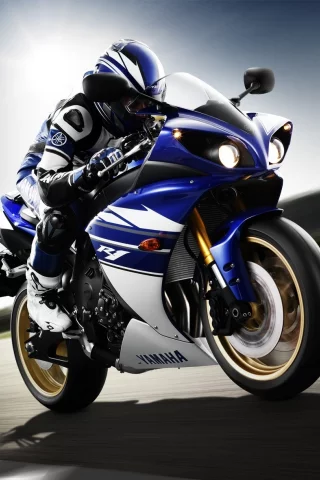 yamaha, мотоциклист, спортивный мотоцикл, ямаха, yzf-r1, front
