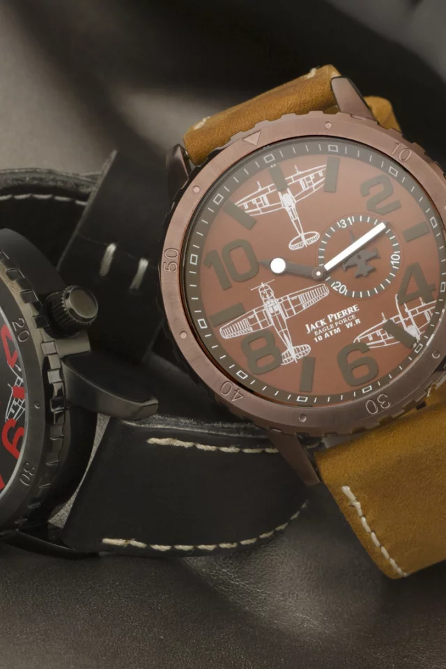 red, jack pierre, black, watch, men, brown