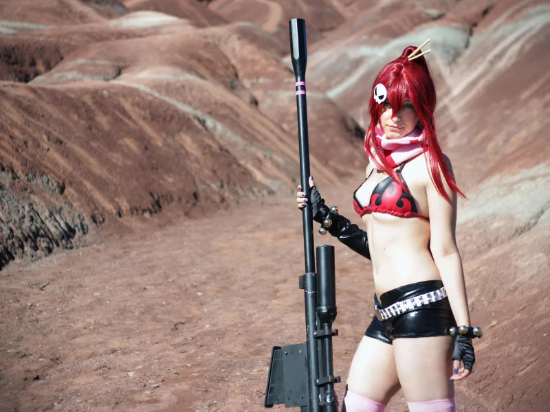 костюм, девушка, cosplay, gurren lagann, винтовка, yoko