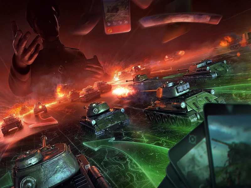 Коллаж, скрин, танки, наступление, армия, игра, World of Tanks