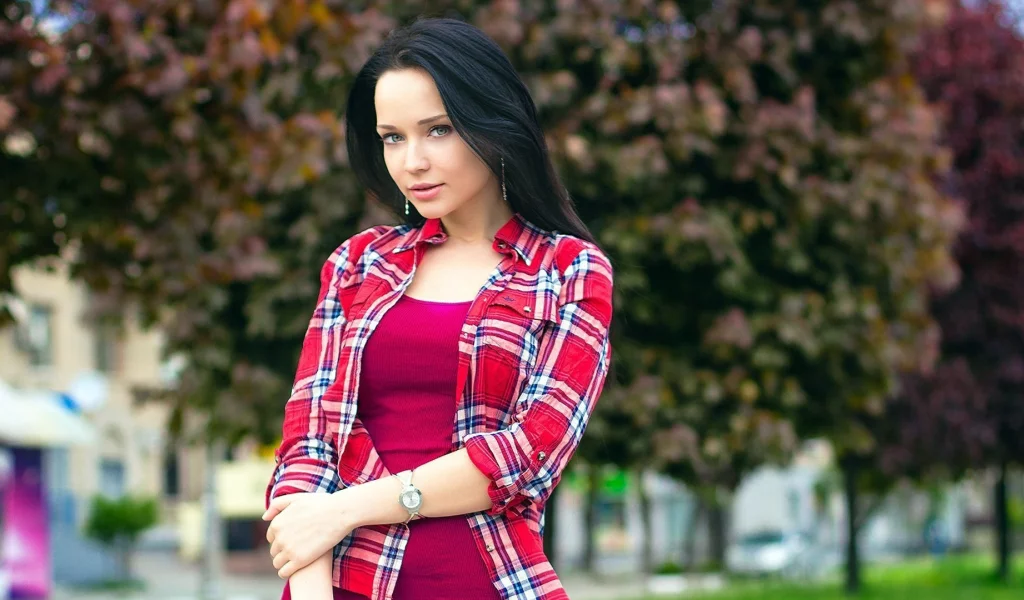 девушка, рубашка, клетка