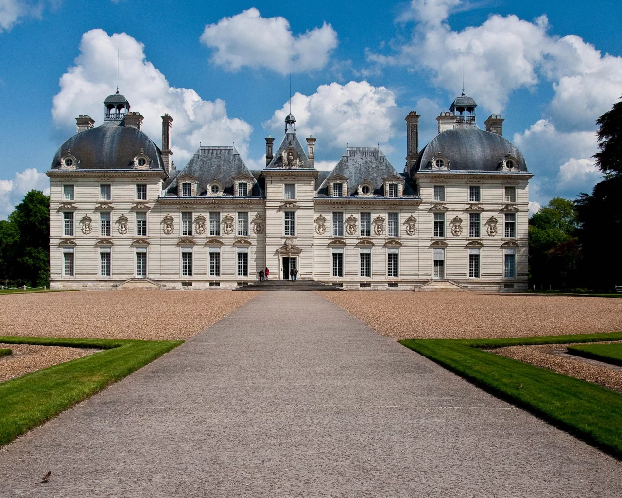 Замок Шеверни, Франция, дворец, замок, небо, деревья, Chateau de Cheverny, France, chateau