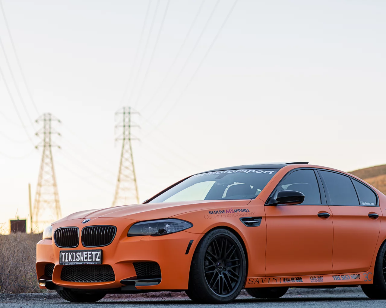 bmw, m5, бмв, matte orange, оранжевый матовый, f10, вид спереди