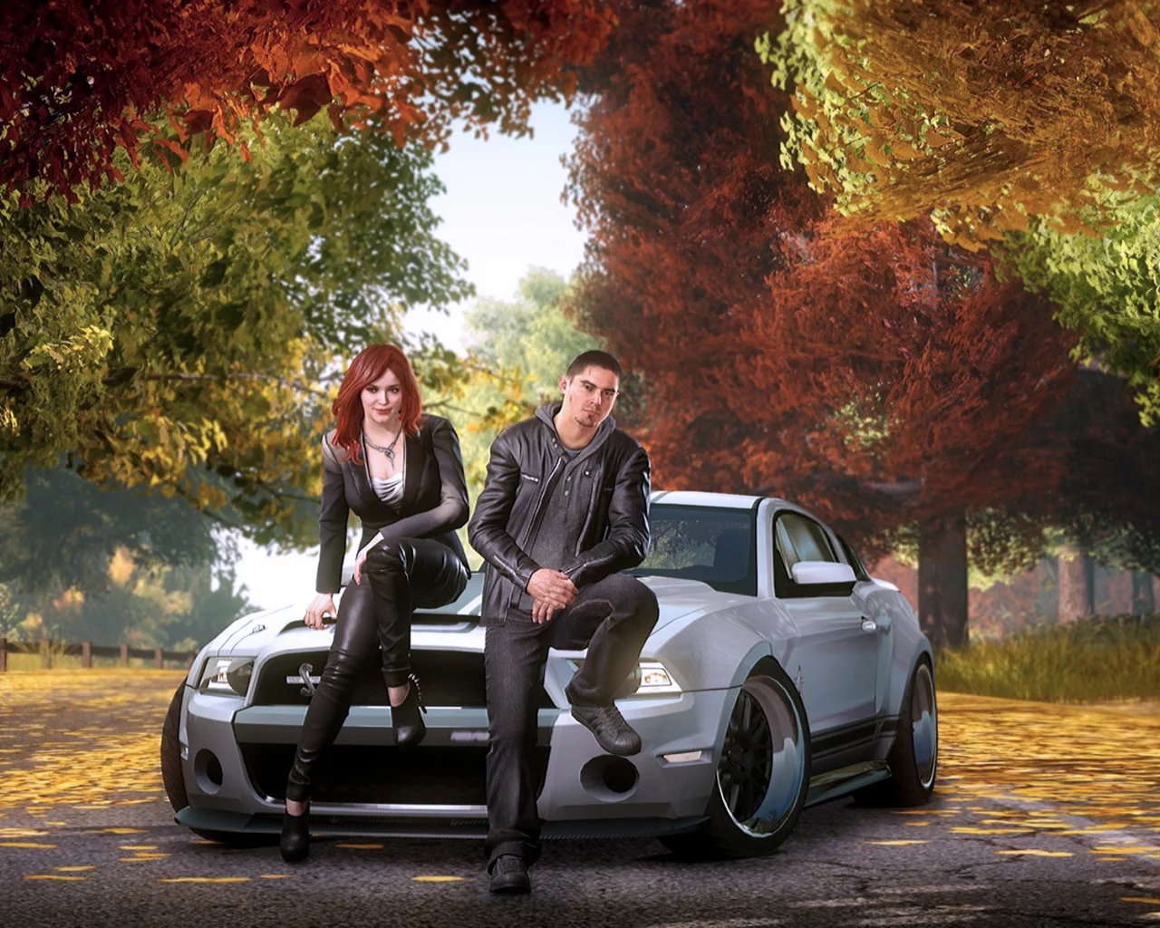 Трасса, машина, парень, девушка, игра, NFS THE RUN