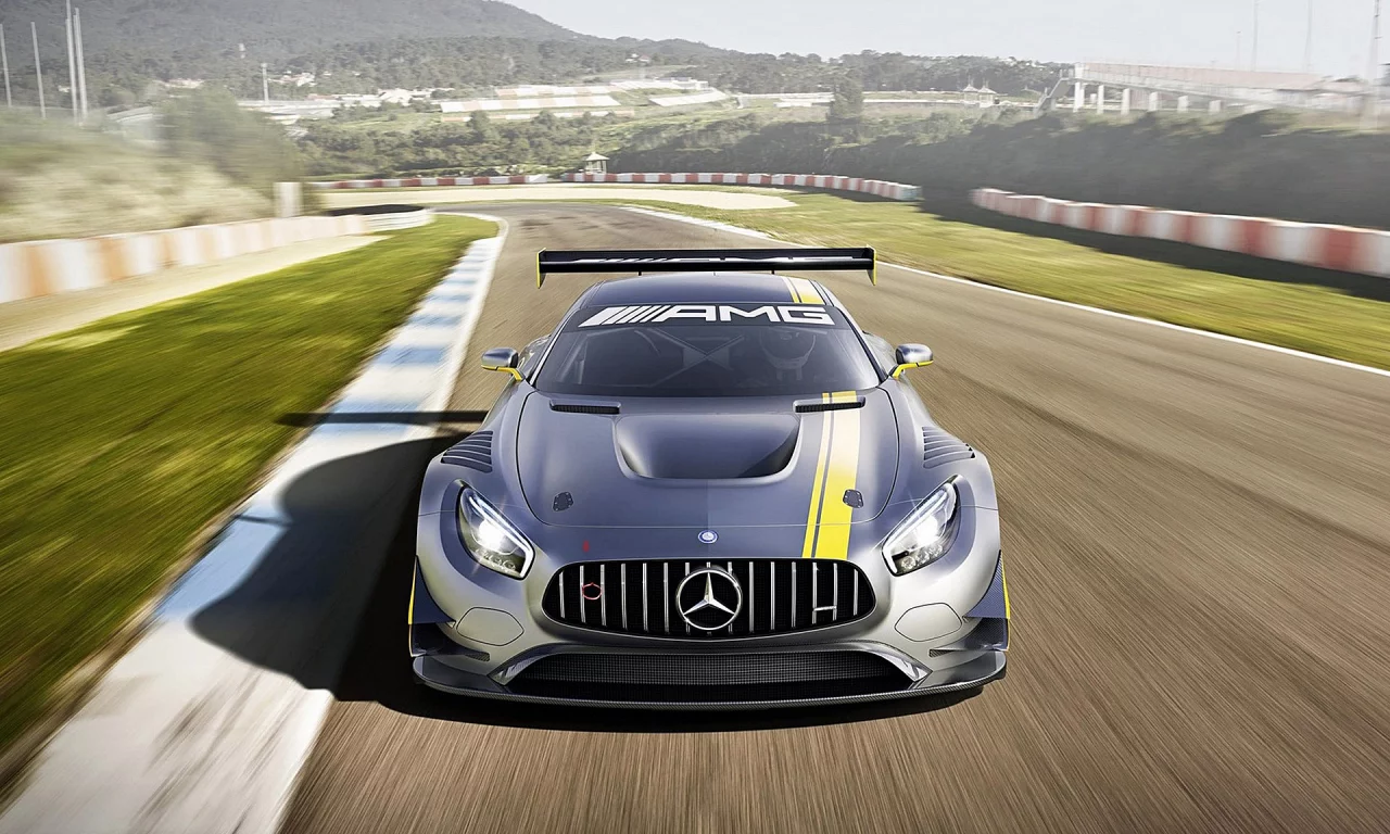 Трасса, дорога, горы, машина, Мерс, Mercedes-Benz AMG GT3 2015