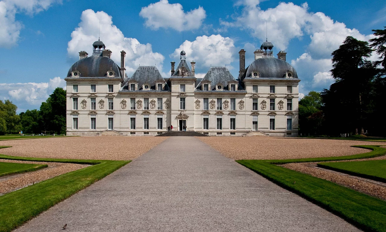 Замок Шеверни, Франция, дворец, замок, небо, деревья, Chateau de Cheverny, France, chateau