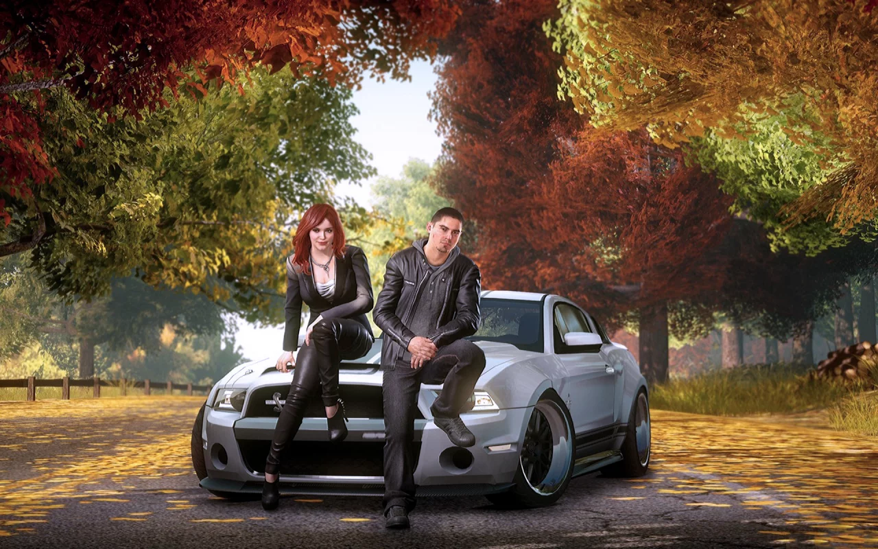 Трасса, машина, парень, девушка, игра, NFS THE RUN