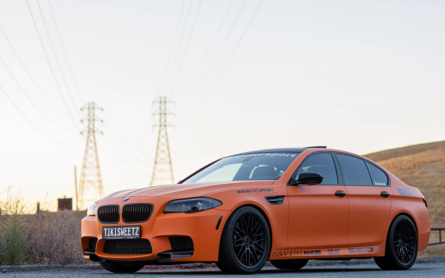 bmw, m5, бмв, matte orange, оранжевый матовый, f10, вид спереди