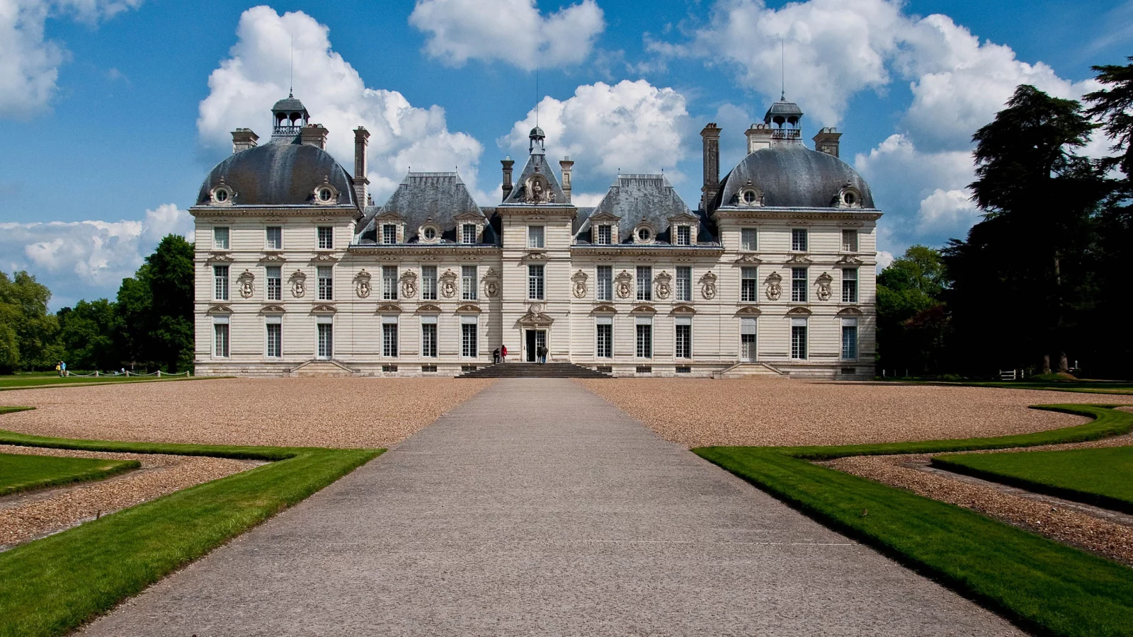 Замок Шеверни, Франция, дворец, замок, небо, деревья, Chateau de Cheverny, France, chateau