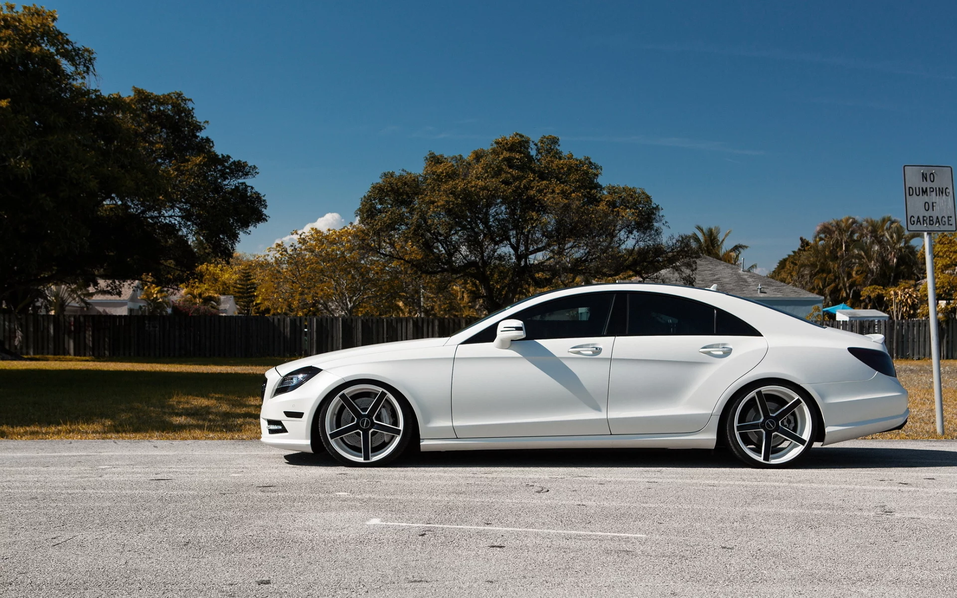 mercedes, white, вид сбоку, matte, cls 550, tuning