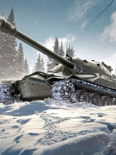 Небо, облака, снег, танк, пейзаж, игра, World of Tanks