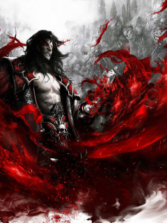 Фон, кровь, красный, Дракула, игра, Castlevania, афиша, рисунок.