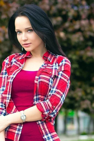 девушка, рубашка, клетка
