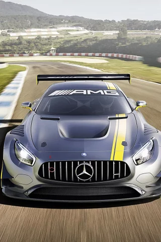 Трасса, дорога, горы, машина, Мерс, Mercedes-Benz AMG GT3 2015