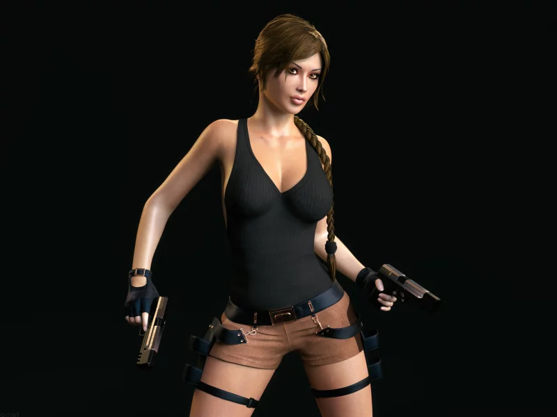 Lara Croft, Пистолеты, 3d