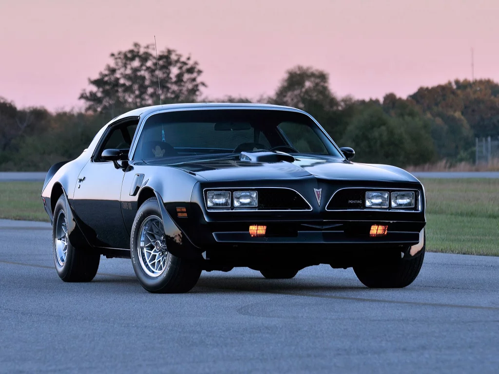 Вечер, закат, дорога, авто, Pontiac Firebird.