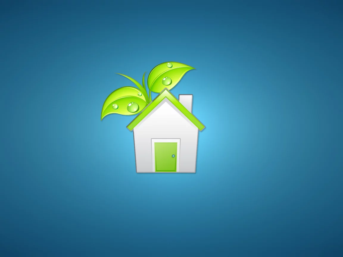зеленый, растение, листья, дверь, house, дом, белый
