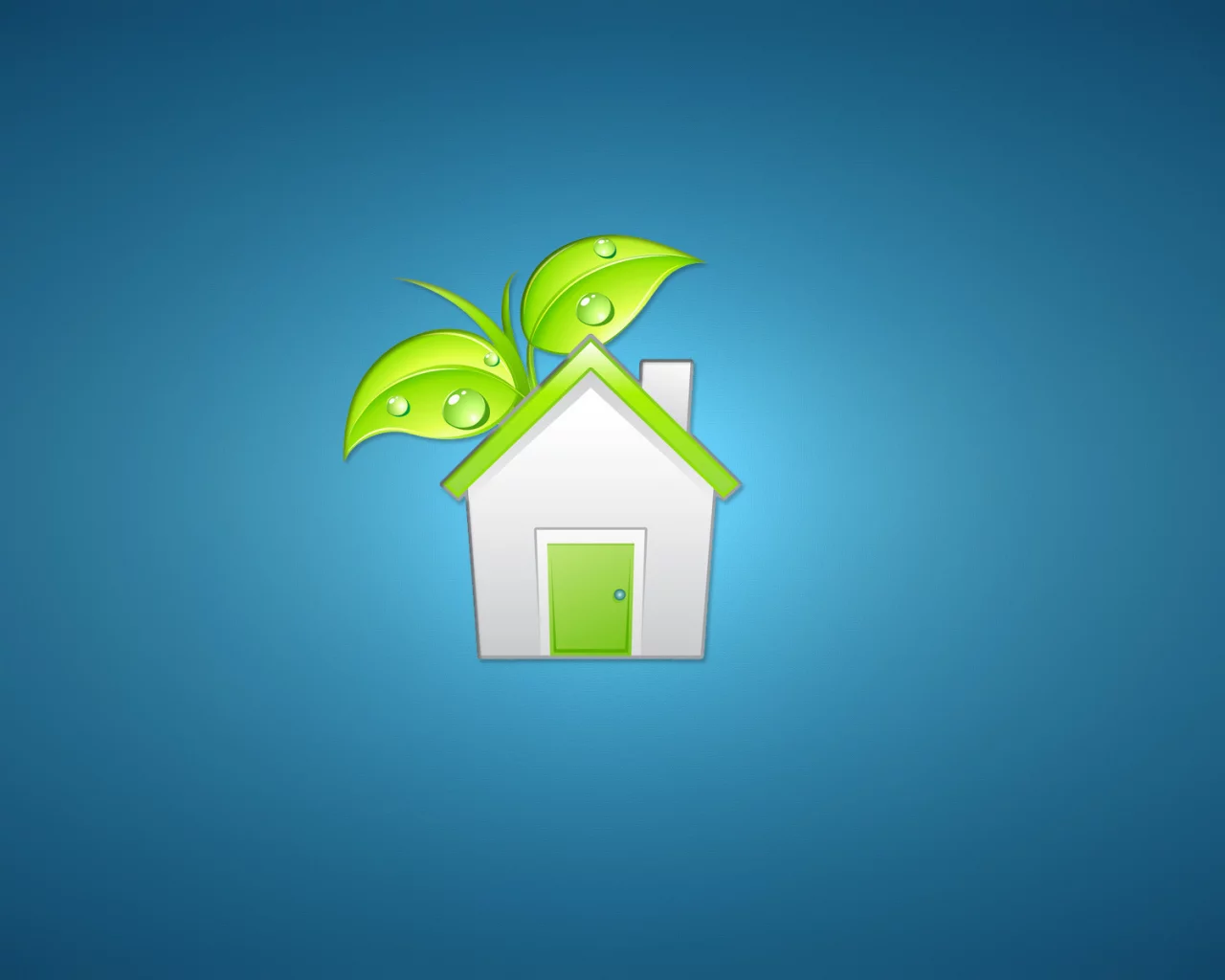 зеленый, растение, листья, дверь, house, дом, белый