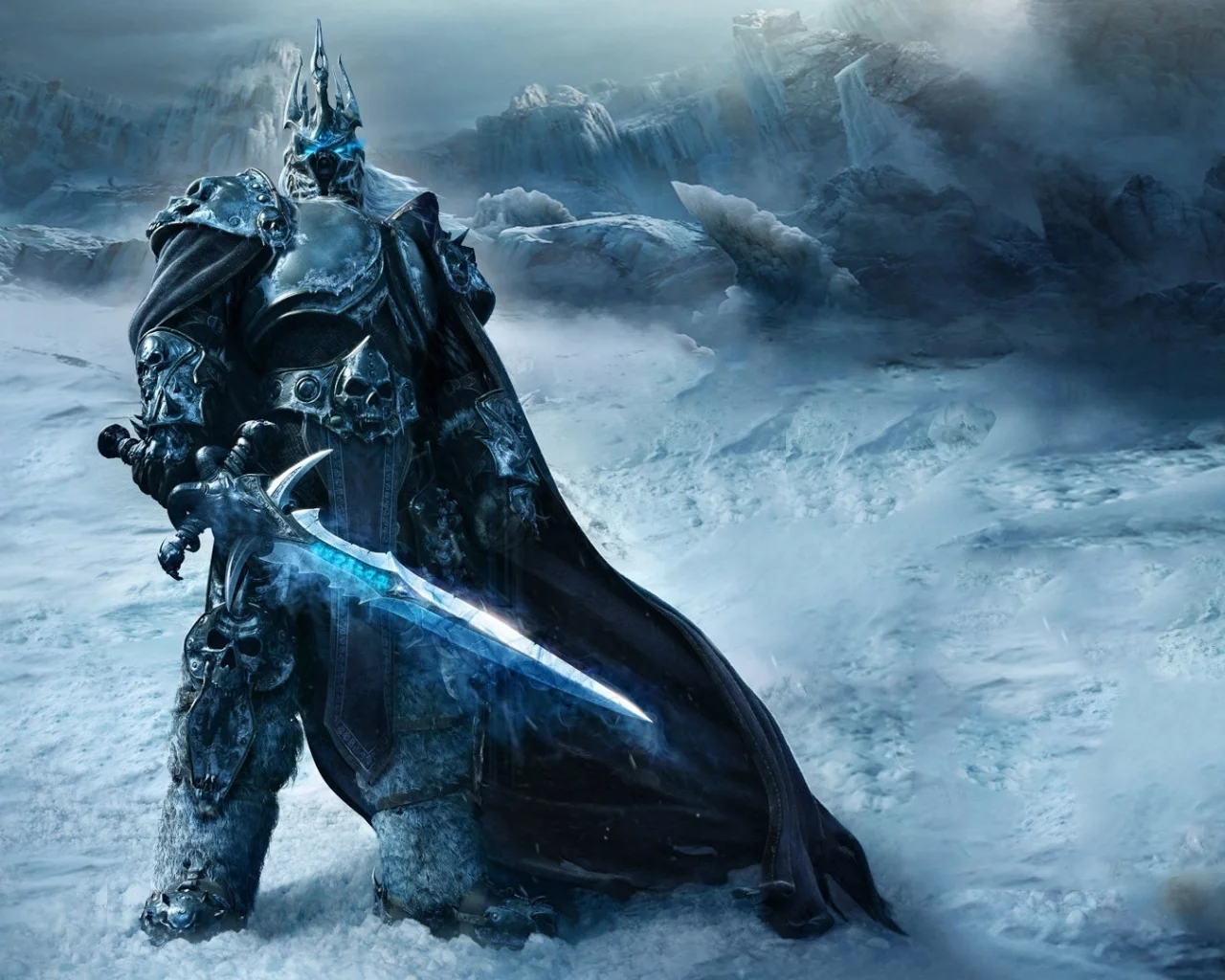 игра, wrath of the lich king, горы, воин, world of warcraft