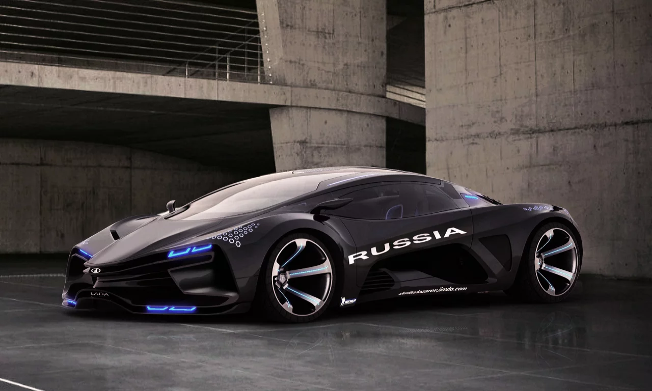 Гараж, плиты, суперкар, автопром, Lada Raven, будущее.