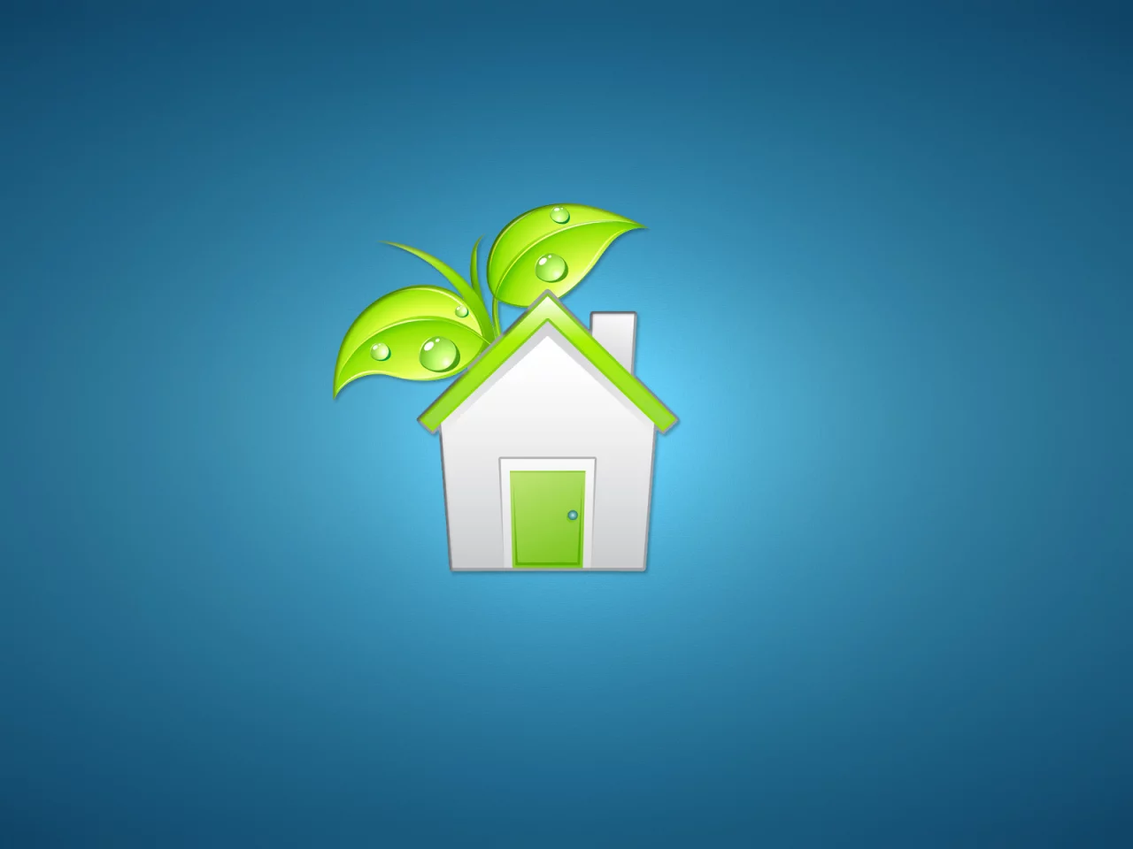 зеленый, растение, листья, дверь, house, дом, белый