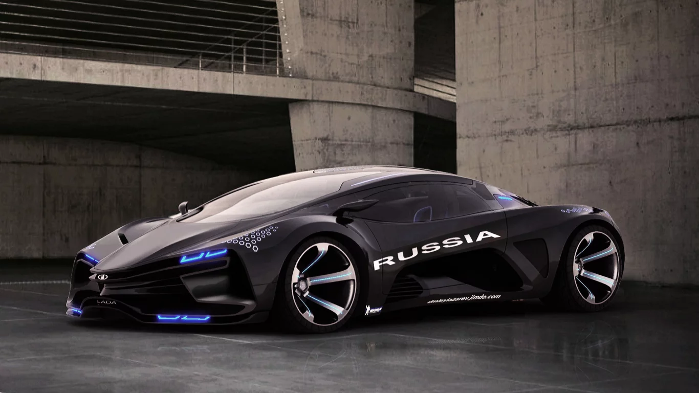 Гараж, плиты, суперкар, автопром, Lada Raven, будущее.