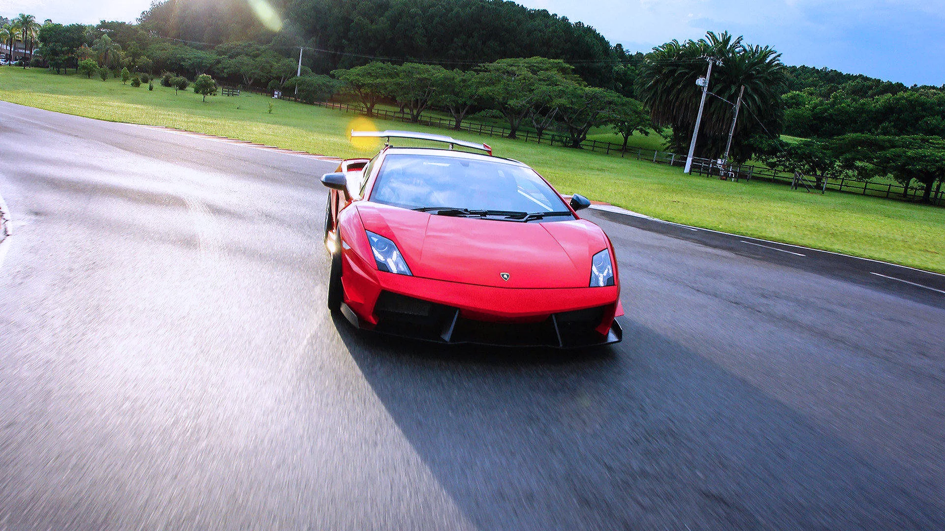 Трасса, поворот, авто, Lamborghini