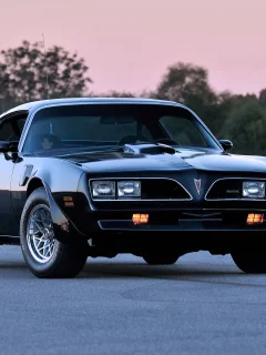 Вечер, закат, дорога, авто, Pontiac Firebird.