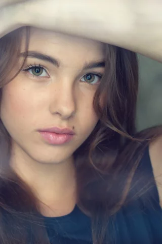 Девушка, взгляд, губки, портрет, лицо