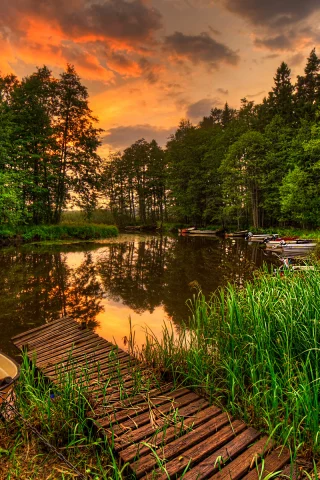 природа, река, залив, рыбалка, отдых, красиво, лодка, лето, лес