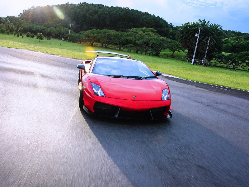 Трасса, поворот, авто, Lamborghini