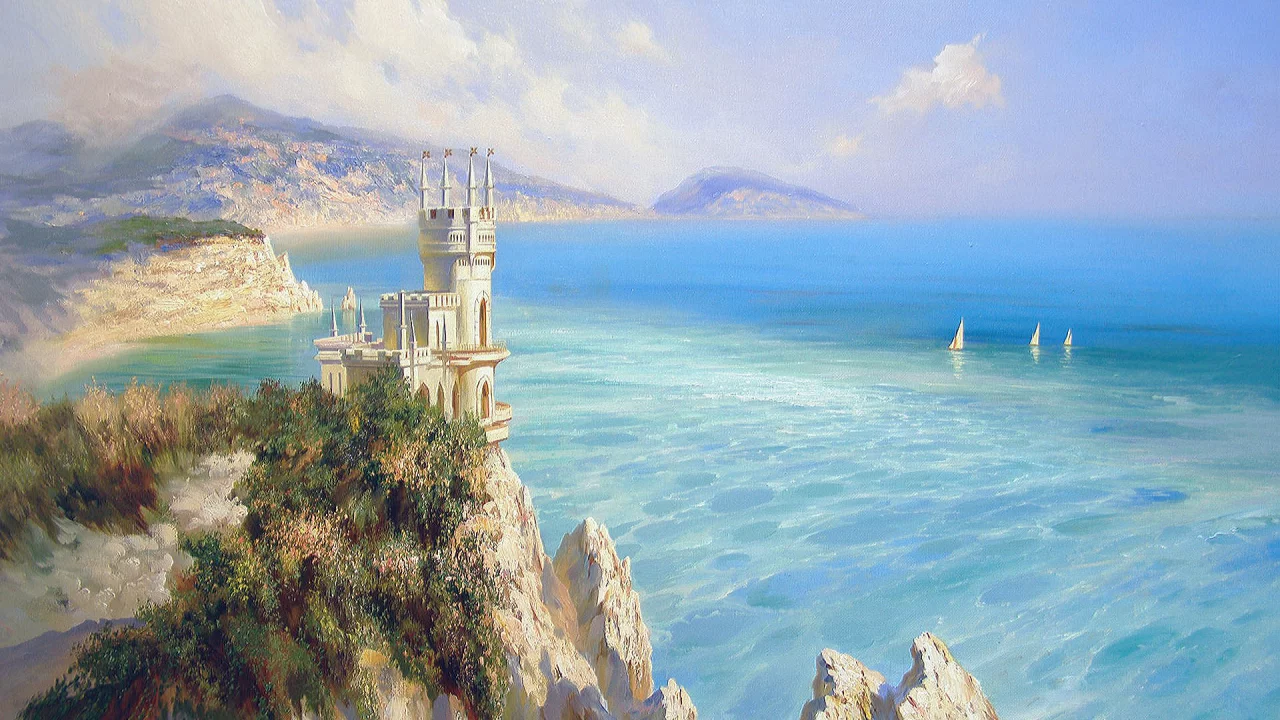 Картина, Ласточкино гнездо, А.Милюков, живопись.