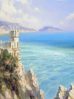 Картина, Ласточкино гнездо, А.Милюков, живопись.