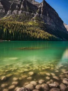 вода, горы, домик
