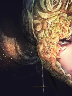 маска, арт, девушка, лицо
