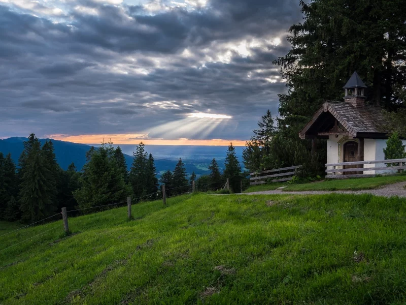 Германия, Бавария, Альпы, домик, пейзаж.